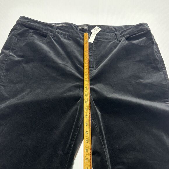 Talbots Woman’s Black Velveteen Straight Leg Pants 22W Slimming Panel NWT - Picture 7 of 8